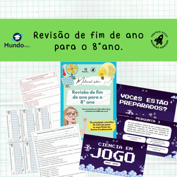 Revisão de fim de ano para o 8°ano.
